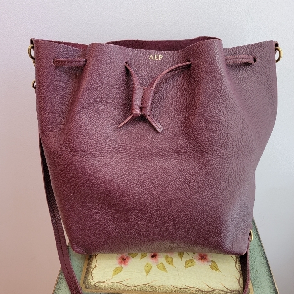 Mark & Graham Leather Drawstring Bag